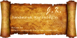 Jandaurek Koriolán névjegykártya